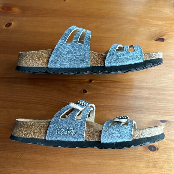 EUC Birkenstock Birki's Silver Metallic Crystal Buckle Granada Sandals - 7/EU 38 - Picture 4 of 12
